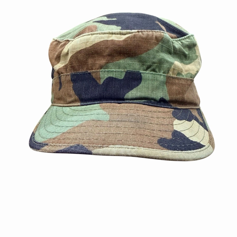 US Military Woodland Camo Patrol Cap BDU Hat Hot Weather Size 7 1/4 Army